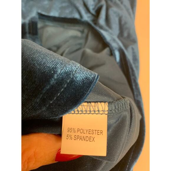 Dress Velvet Glam Pinup Sheath Holiday Party Dance Timeless Womens Size XL Blue - Picture 5 of 10